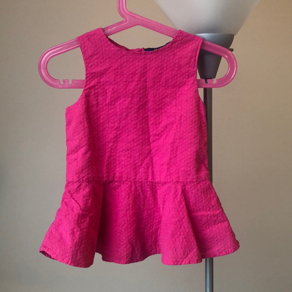 Girls polo ralph lauren 3t ruffle pink top